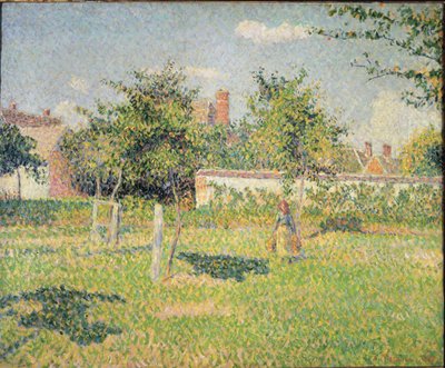 Woman in a Meadow at Eragny by Camille Jacob Pissarro