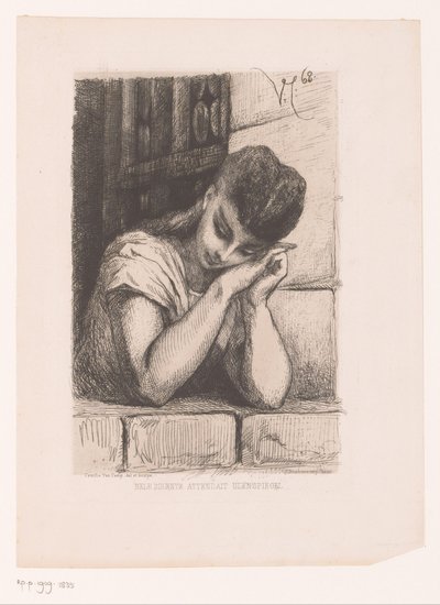 Nele Leaning Out the Window, Waiting for Till Eulenspiegel by Camille Van Camp