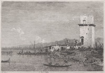 The Tower of Malghera, from the series Vedute by Canaletto (Giovanni Antonio Canal)