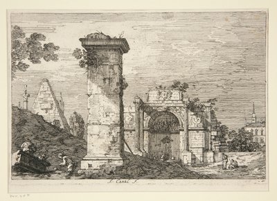 Landscape with Ruined Monuments, from the Series Vedute (Views) by Canaletto (Giovanni Antonio Canal)