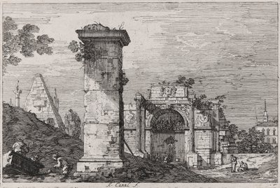 Landscape with Ruined Monuments, from the series Vedute (Views) by Canaletto (Giovanni Antonio Canal)