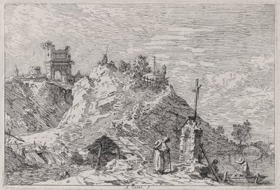 Landscape with the Pilgrim at Prayer, from the Series Vedute (Views) by Canaletto (Giovanni Antonio Canal)