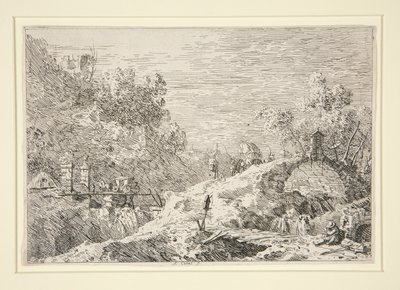 Mountain Landscape with Five Bridges, from the Vedute (Views) by Canaletto (Giovanni Antonio Canal)
