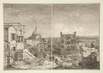 The House with the Inscription and The House with the Perstyle, from the series Vedute (Views) by Canaletto (Giovanni Antonio Canal)