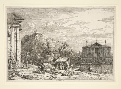 The Market at Dolo, from the series Vedute (Views) by Canaletto (Giovanni Antonio Canal)