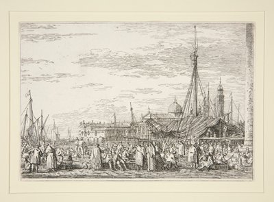 The Market on the Molo, from the series Vedute (Views) by Canaletto (Giovanni Antonio Canal)