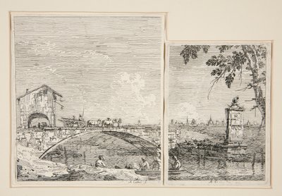 The Wagon Passing over a Bridge, from the series Views by Canaletto (Giovanni Antonio Canal)