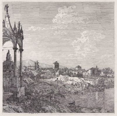 View of a Town with a Bishop by Canaletto (Giovanni Antonio Canal)