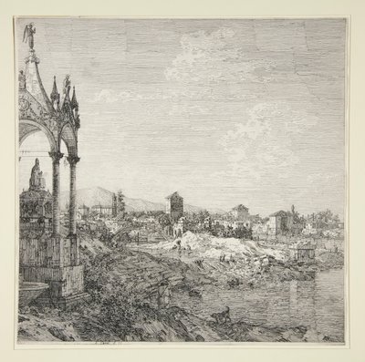 View of a Town with a Bishop by Canaletto (Giovanni Antonio Canal)
