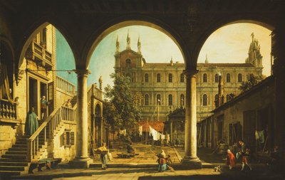 A Capriccio of the Scuola di San Marco, Venice, from the Palazzo Grifalconi-Loredan by Giovanni Antonio Canal
