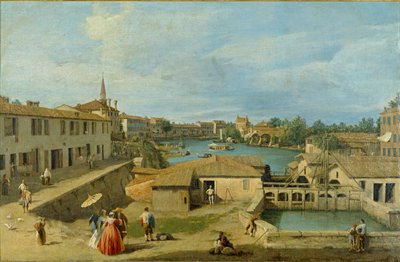 A View of Dolo on the Brenta Canal by Canaletto