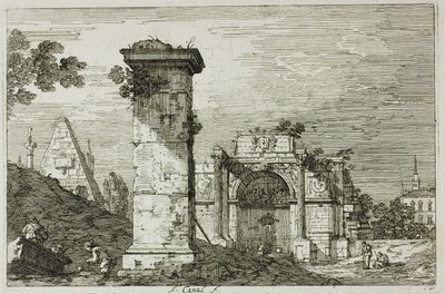 Landscape with Ruined Monuments, from Vedute by Canaletto