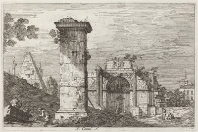 Landscape with Ruined Monuments [right] by Canaletto