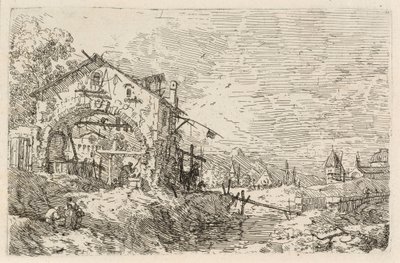 Landscape with a Woman at a Well by Canaletto