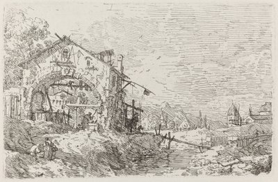 Landscape with a Woman at a Well by Canaletto