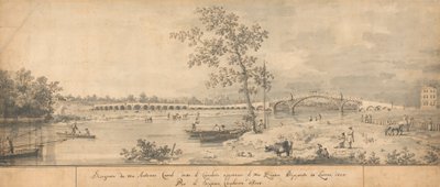 Old Walton Bridge seen from the Middlesex Shore by Canaletto