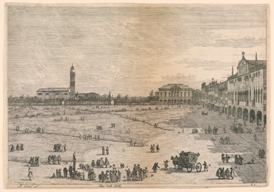 Prà della Valle (Prato della Valle, Padua), from the Vedute altre prese da i luoghi altre ideate by Canaletto