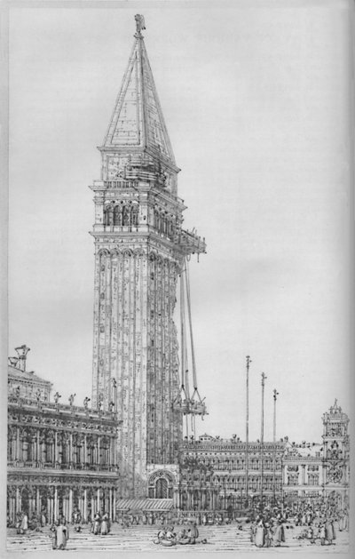 The Campanile of St. Marks While Undergoing Repair in 1745, 1903 by Giovanni Antonio Canal