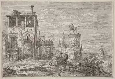 The Equestrian Monument by Canaletto