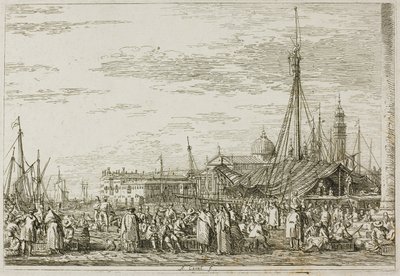 The Market on the Molo, from Vedute by Canaletto