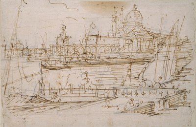 Venice: The Dogana and S. Maria della Salute from the Molo di Terranova by Canaletto