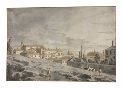 View of Padua from outside the city walls with the Church of San Francesco by Giovanni Antonio Canal
