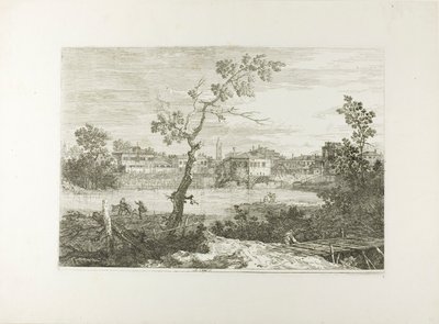 View of a Town on a River Bank, from Vedute by Canaletto