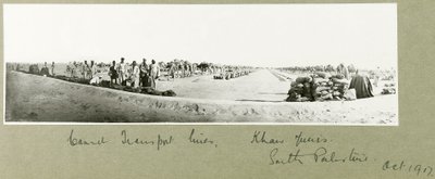 Camel Transport Lines, Khan Yunis, October 1917 by Capt. Arthur Rhodes