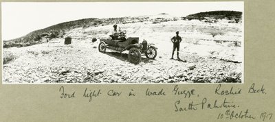 Ford Light Car in Wadi Guzzeh, Rashid Beck, South Palestine, October 1917 by Capt. Arthur Rhodes