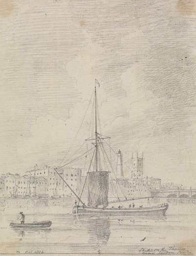 Ships on the Thames near London Bridge, October 1816 by Capt. Thomas Hastings