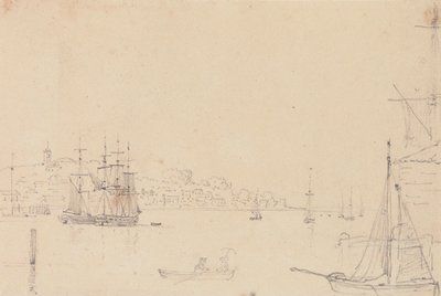 Sketch of Ships near West Cowes, Isle of Wight by Capt. Thomas Hastings