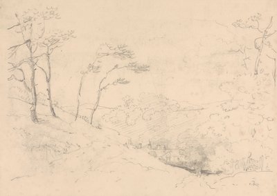 Sketch of Trees and Hills above the Barton Farm House, Isle of Wight by Capt. Thomas Hastings