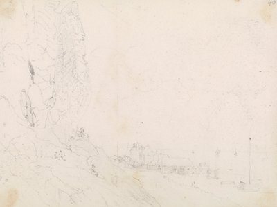 Sketch of a Seaside Village near a Cliff by Capt. Thomas Hastings