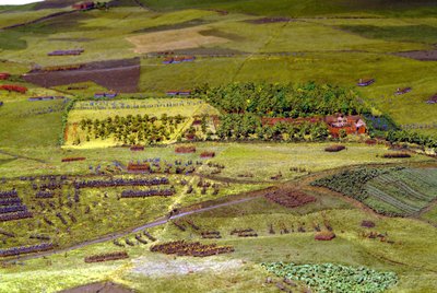 Diorama of the Battle of Waterloo showing troops positioned as at 19.45 hrs on 18th June, 1815 (detail) by Capt. William Siborne