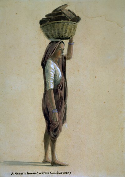 A Mahratta Woman Carrying Fuel, India by Captain Cornelius Francis James