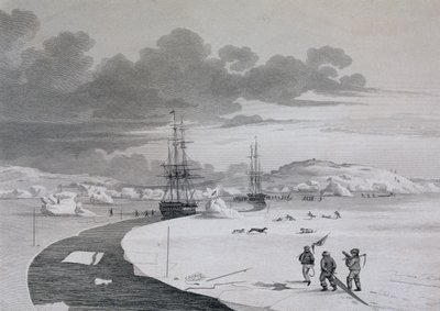 Cutting into Winter Island, October 1821, from Journal of a Second Voyage for the Discovery of a North West Passage from the Atlantic to the Pacific performed in the Years 1821-22-23, by William Edwar by Captain George Francis Lyon