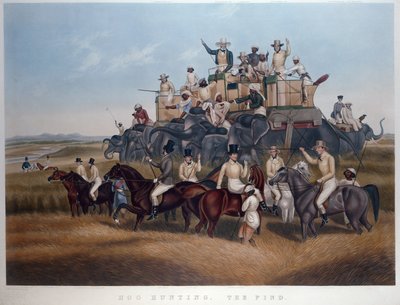Hog Hunting: The Find, Engraved and Published by Messrs Fores, c.1840 by Captain John (after) Platt