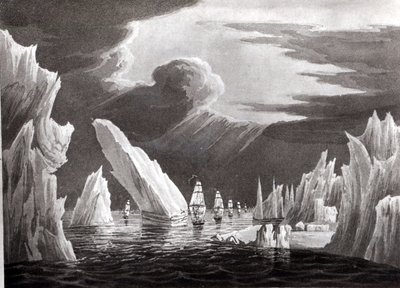 Passage through the Ice, 16th June 1818 engraved by D. Havell by Captain N. Rofs