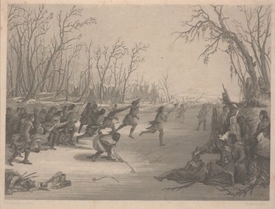Ball Play of the Dahcota (Sioux) Indians, etching by Charles Kennedy Burt, by December 1850 by Captain Seth Eastman