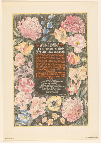 Poster for the Fortieth Anniversary of Queen Wilhelmina of the Netherlands