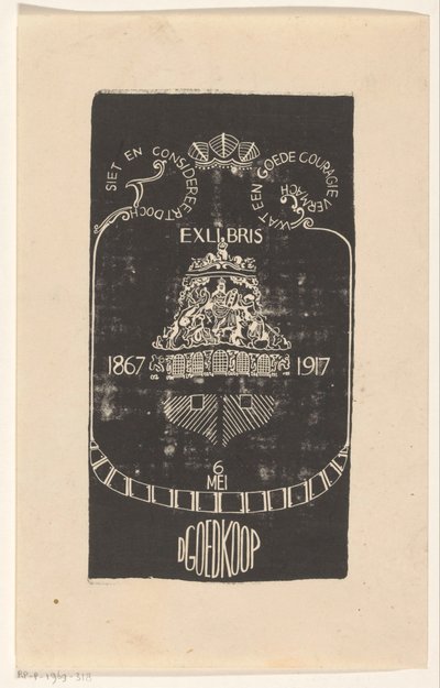 Ex Libris of D. Goedkoop by Carel Adolph Lion Cachet