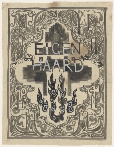 Design for the Cover of Eigen Haard by Carel Adolph Lion Cachet