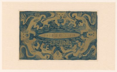 Design for Vignette of the Royal Packet Navigation Company, K.P.M. Lines by Carel Adolph Lion Cachet