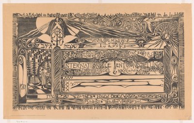 Certificate of the Association for the Promotion of the Interests of the Book Trade with Printer, Paper Rolls, and Ornamentation (International Exhibition for Book Trade & Related Fields) by Carel Adolph Lion Cachet