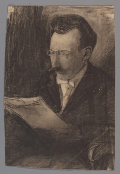 Portrait of a Man Reading by Carel Adolph Lion Cachet