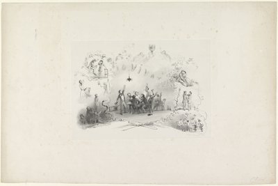 Caricature from Leiden Student Almanac, 1849 by Carel Christiaan Antony Last