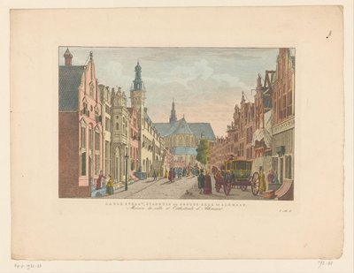 View of Langestraat, the Town Hall, and the Great Church in Alkmaar by Carel Frederik Bendorp (I)