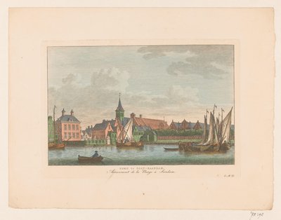 View of the church in Oost-Zaandam (title on object) by Carel Frederik Bendorp (I)