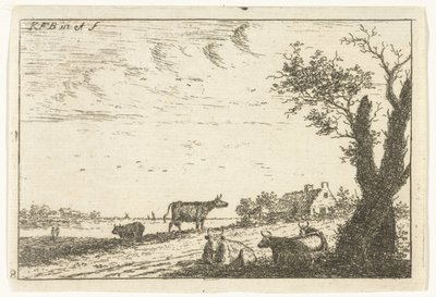 River Landscape with Cows (Landscapes) by Carel Frederik Bendorp (I)