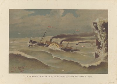 Ship the Willem III at the Opening of the North Sea Canal, 1876 (H.M. King Willem III at the Opening of the North Sea Canal) by Carel Lodewijk Dake